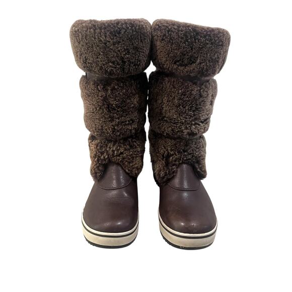 UGG Boots Womens Size 7 Brown Faux Fur Leather Buckle Winter Snow Shoes - Picture 5 of 13